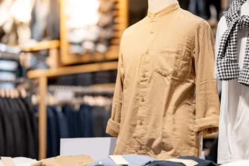 Clothing laid out at a clothing store